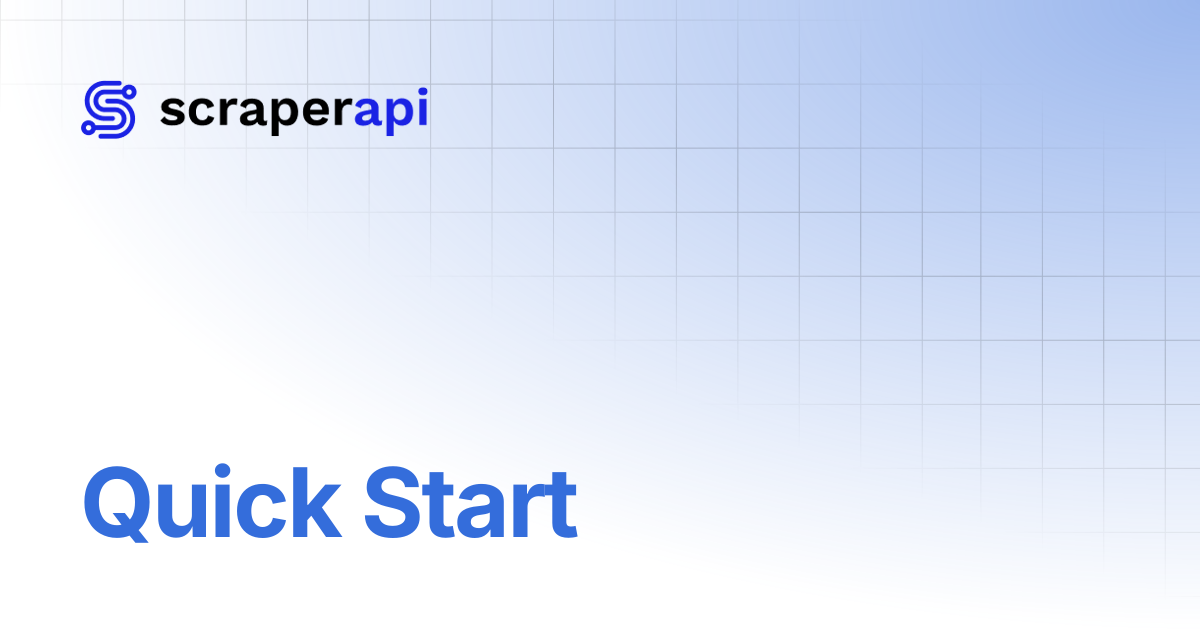 Quick Start | ScraperAPI Documentation